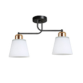 Люстра в стиле модерн 12197/2BK+GD WT 40Вт Е27 S=4м2 /ЭкономСвет Люстра в стиле модерн 12197/2BK+GD WT 40Вт Е27 S=4м2 /ЭкономСвет