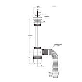  Сифон для раковины Элит чаша 70мм гофра 800мм 1 1/2" 40/50 ВИР 30986142 