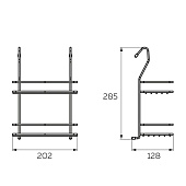 Полка двухъярусная малая, черный матовый, MX-066 BL Полка двухъярусная малая, черный матовый, MX-066 BL