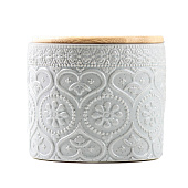 Банка для сыпучих продуктов «Кружева. Сердца», 400 мл, 10х9,5 см, керамическая, серый 5362050 Банка для сыпучих продуктов «Кружева. Сердца», 400 мл, 10х9,5 см, керамическая, серый 5362050