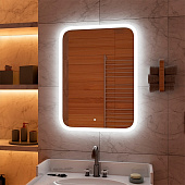 Зеркало с LED подсветкой Glamour Led 700х900 с бесконтактным сенсором Континент Зеркало с LED подсветкой Glamour Led 700х900 с бесконтактным сенсором Континент