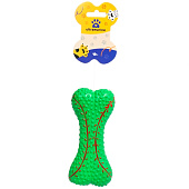  Игрушка резиновая для собак с пищалкой "Мой Бро", косточка, цвет зеленый, 875-355 