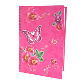  Блокнот с замком 16,5х23 см, 40л, Alingar, Бабочка и бант, гребень, ламинация, линия, AL9152 