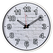  Часы настенные Кирпичи Рубин,круг d 29 см, корпус белый, 2940-110 
