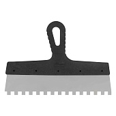  Шпатель зубчатый 300мм, зуб 10х10мм, пластмассовая ручка, нержавеющая сталь 