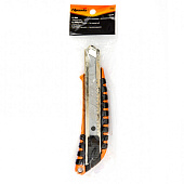 Нож 18мм, выдвижное лезвие металлическая направляющая , метал. двухкомпонентный корпус, Sparta Нож 18мм, выдвижное лезвие металлическая направляющая , метал. двухкомпонентный корпус, Sparta