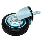  Колесо промышленное поворот. D75-40кг, оцинк сталь с  резин шиной и роликоподшип., с резьб. М10 - накл. 