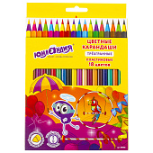  Карандаши цветные 18цв ЮНЛАНДИЯ "КАРНАВАЛ", пластиковые, заточенные, трехгранный корпус,181685 
