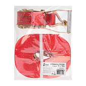  Стяжка крепления груза  7т 12м STAFF SKYWAY 50мм красный храповый механизм с крюками полиэстер 1шт 