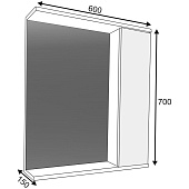  Зеркало-шкаф Классик 60 ясень универсальное Vimark 