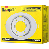  Светильник точечный встраиваемый под лампу GX53 NGX-01 93026 эллипс белый (d126х106х41/монтажн d90) /Navigator 