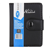  Записная книжка А7 60л BASIR клетка с ручкой черная, МС-5184 