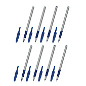 Ручки шариковые Brauberg i-Stick Point, синий, 6+2 шт, узел 0,7 мм, линия 0,35 мм, 144026