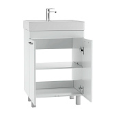 Тумба Контраст напольная 60 белая без ящика с раковиной Como 60 Айсберг Тумба Контраст напольная 60 белая без ящика с раковиной Como 60 Айсберг