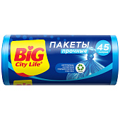 Мешки для мусора BIG City 45л 20шт 55х70см 6,5мкм HD синие Мешки для мусора BIG City 45л 20шт 55х70см 6,5мкм HD синие