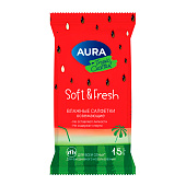Салфетки влажные Aura Tropic Coctail ассорти 15шт.
