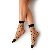 MINIMI Носки женские Cuori 20, цвет Caramello/Nero MINIMI Носки женские Cuori 20, цвет Caramello/Nero