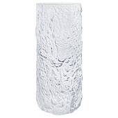  Ваза для цветов с текстурой имитации камня 10х25см, прозрачное стекло 
