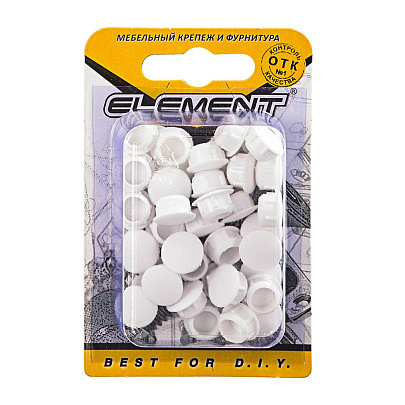 Заглушки декорат. 8мм белые (35 шт) "Element" Заглушки декорат. 8мм белые (35 шт) "Element"