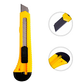 Нож строительный REXANT с выдвижным сменным лезвием 18мм пластик Нож строительный REXANT с выдвижным сменным лезвием 18мм пластик