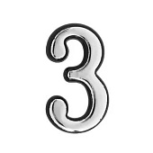  Номер дверной "3" (хром) пластик АЛЛЮР 