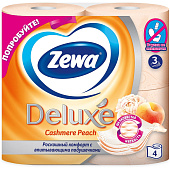 Туалетная бумага Зева 3-сл Делюкс Персик 4шт Туалетная бумага Зева 3-сл Делюкс Персик 4шт