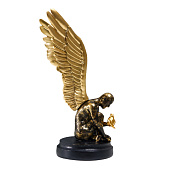  Сувенир полистоун "Ангел с золотыми крыльями, с голубем" 25,5х11х17 см   7355525 