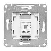 Розетка компьютерная встраиваемая RJ45 UTP cat 5e, цвет алюминий, EKF Эпика Розетка компьютерная встраиваемая RJ45 UTP cat 5e, цвет алюминий, EKF Эпика