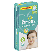  Подгузники PAMPERS  Active Baby-Dry Junior (11-16 кг) Джамбо Упаковка 60 