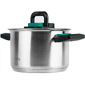  Кастрюля 6,4 л, d 24 см LARA LR02-245 Изумруд 
