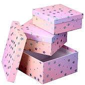 Подарочная коробка «Starry sky», pink (17х17х8) Подарочная коробка «Starry sky», pink (17х17х8)