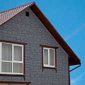 Фасадная панель Grand Line Крупный камень Classic, Графит Ral:7024 Фасадная панель Grand Line Крупный камень Classic, Графит Ral:7024