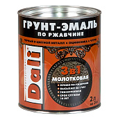 Молотковая ГРУНТ - ЭМАЛЬ по ржавчине "DALI" 2л - коричневый