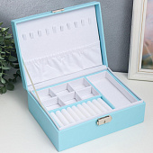 Шкатулка для украшений Голубая матовая, 9х23х17 см, 7043289 Шкатулка для украшений Голубая матовая, 9х23х17 см, 7043289