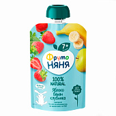  Пюре ФрутоНяня из Яблок, Бананов и Клубники 90г 