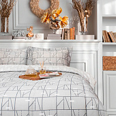  Комплект постельного белья 2 спальный Cleo сатин Notte Bianca с одеялом 22/005-NBO 