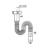 Гофросифон WIRQUIN 1 1/2"х40/50 800мм 30717993