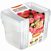  Контейнеры для заморозки ягод, овощей, фруктов ХОЗЯЮШКА  1,5 л, 5 шт. , 9036 
