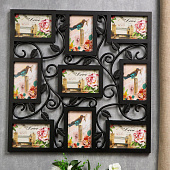 Фоторамка 10х15 Вьюнок на 9 фото чёрный 1109766 Фоторамка 10х15 Вьюнок на 9 фото чёрный 1109766