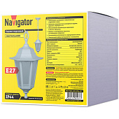 Светильник садово-парковый 6-гранник 80487 Е27 подвесной белый IP40 /Navigator Светильник садово-парковый 6-гранник 80487 Е27 подвесной белый IP40 /Navigator