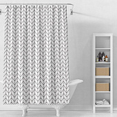  Штора для ванной Грани 180х180 (ШхВ) 12 колец мультиколор Delphinium 