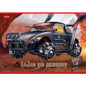  Альбом для рисования А4 16л скрепка Дизельпанк серия, 16А4В 