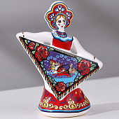  Сувенир кукла с платком , 12 см, керамика, 4748723 
