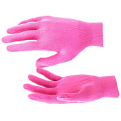  Перчатки нейлоновые без ПВХ, р.8 L, 13класс, цвет розовая фуксия 