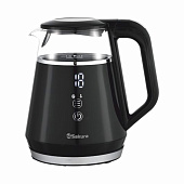 Чайник 1 л. SA-2748DBK двухслойный, стекло 5 режимов, сенсорное управление,LED дисплей