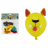  Набор воздушных шаров NataM Веселые собачки со стикерами для декора 8 шт 
