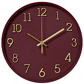 Часы настенные круг d=28см, открытая стрелка, корпус темно-вишневый, " Часы настенные круг d=28см, открытая стрелка, корпус темно-вишневый, "