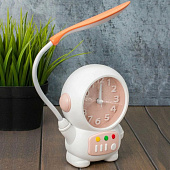  Часы-будильник со светильником Cheerful cosmonaut, pink 