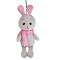  Мягкая Игрушка Maxitoys Luxury, Кролик Серый с Цветными Ушками, 13 см 