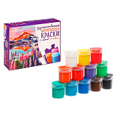  Краска акриловая, набор 12 цветов х 20 мл, Calligrata, художественная, морозостойкая, в картонной коробке 